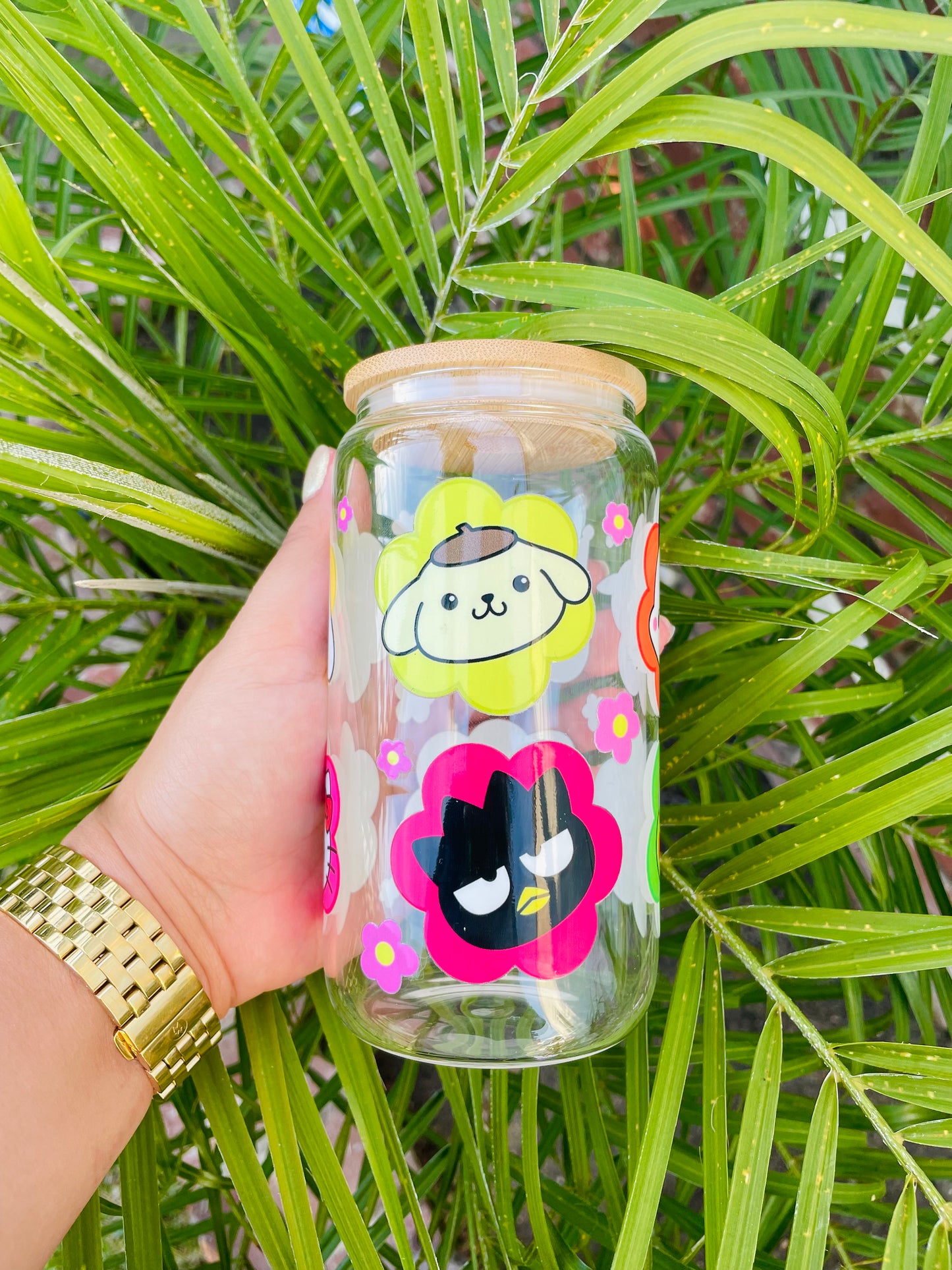 Sanrio Friends Flower Glass Cup
