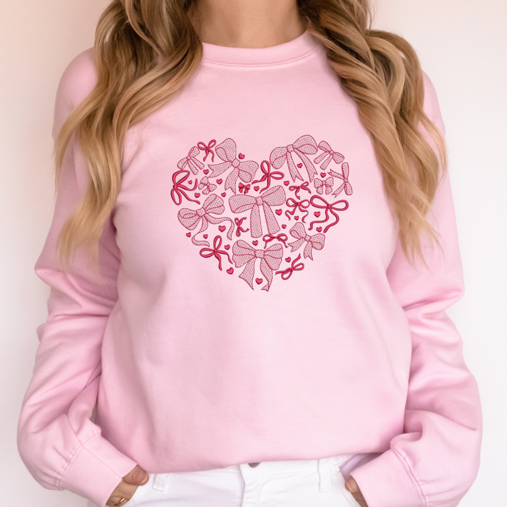Embroidered Heart with Bow Variety Sweatshirt – Kayvo Kreations