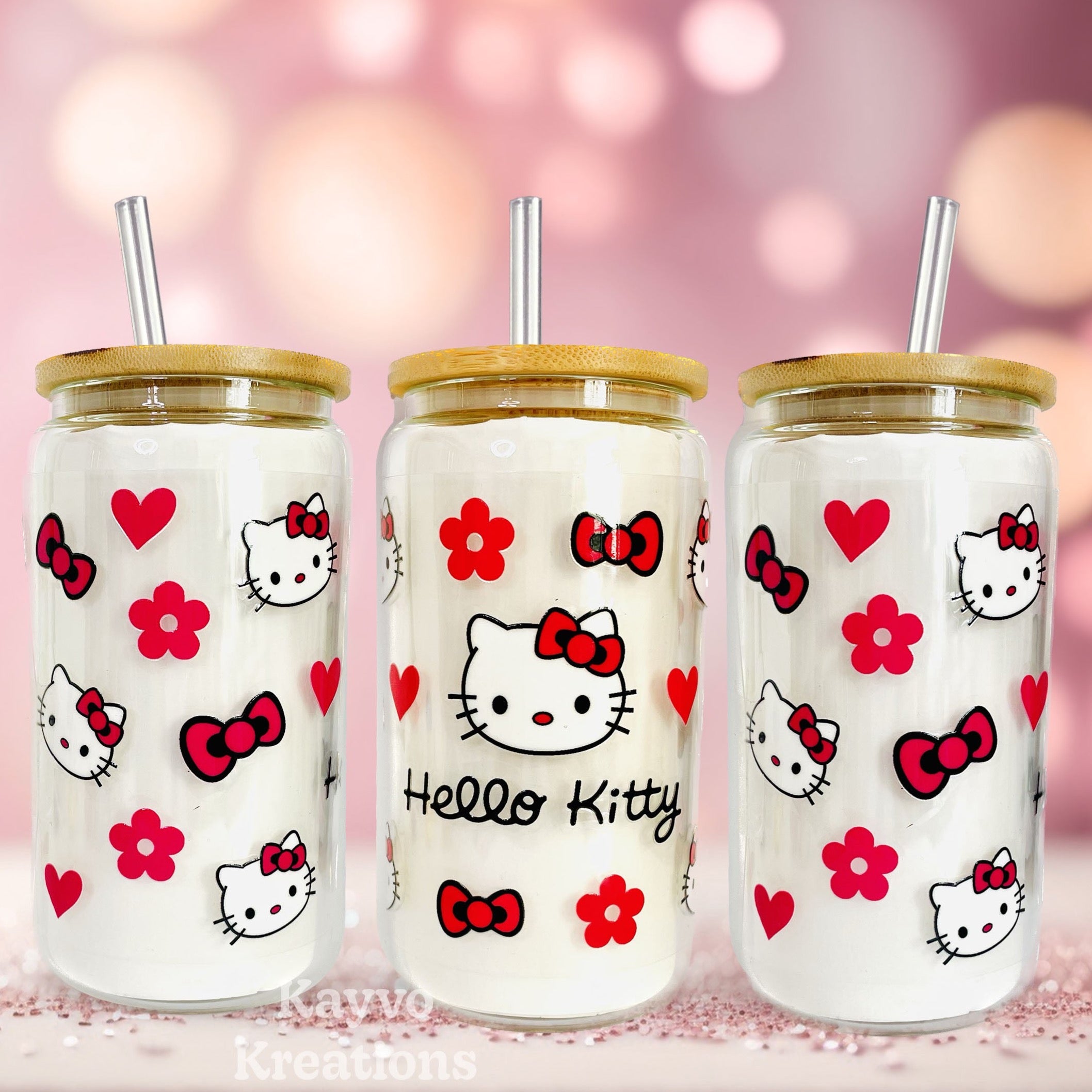 Hello Kitty & Sanrio Summer Cup Wrap, Ready to Use Glass Cup Wrap