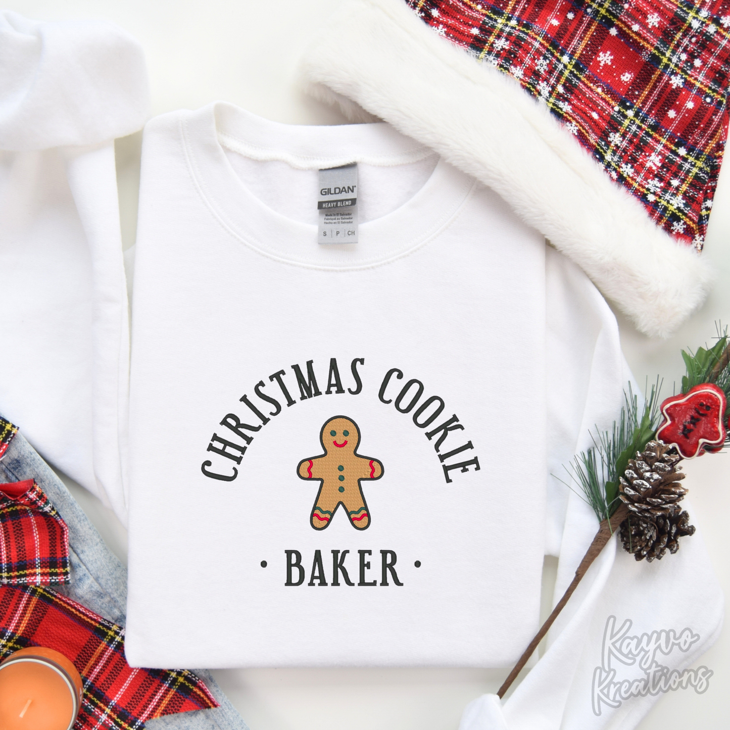 Embroidered Christmas Cookie Baker Sweatshirt