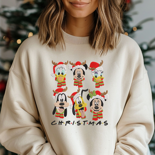 Mickey & Friends Santa Reindeer Christmas Embroidered Sweatshirt