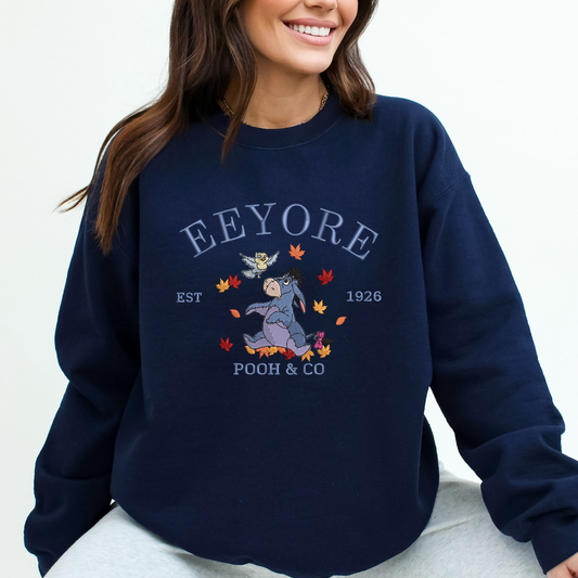 Embroidered Eeyore Fall Leaves Sweatshirt