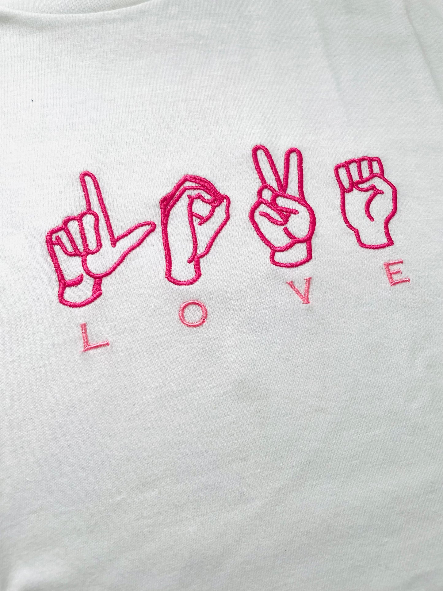 LOVE ASL Embroidered TShirt