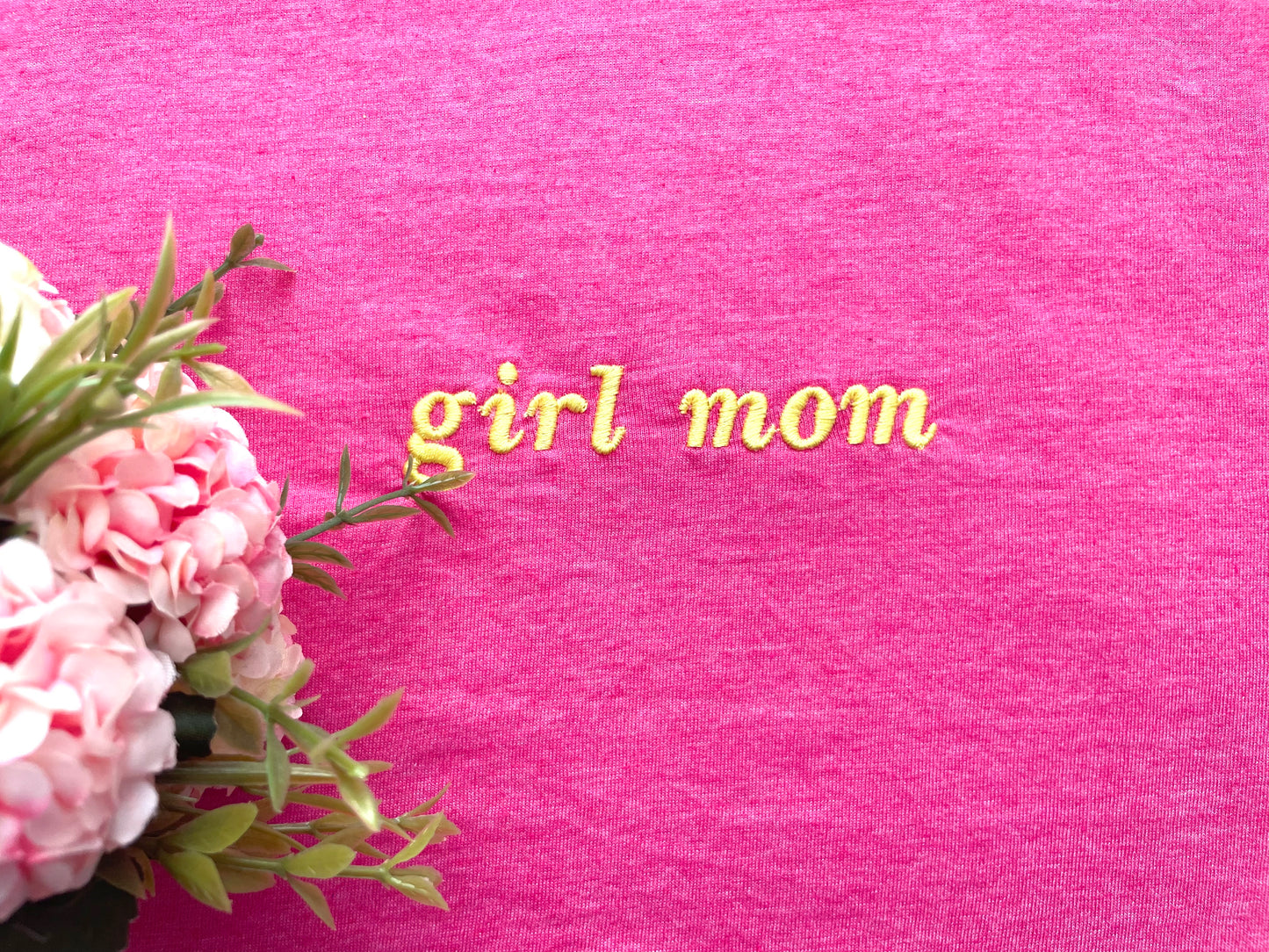 Girl Mom Embroidered TShirt