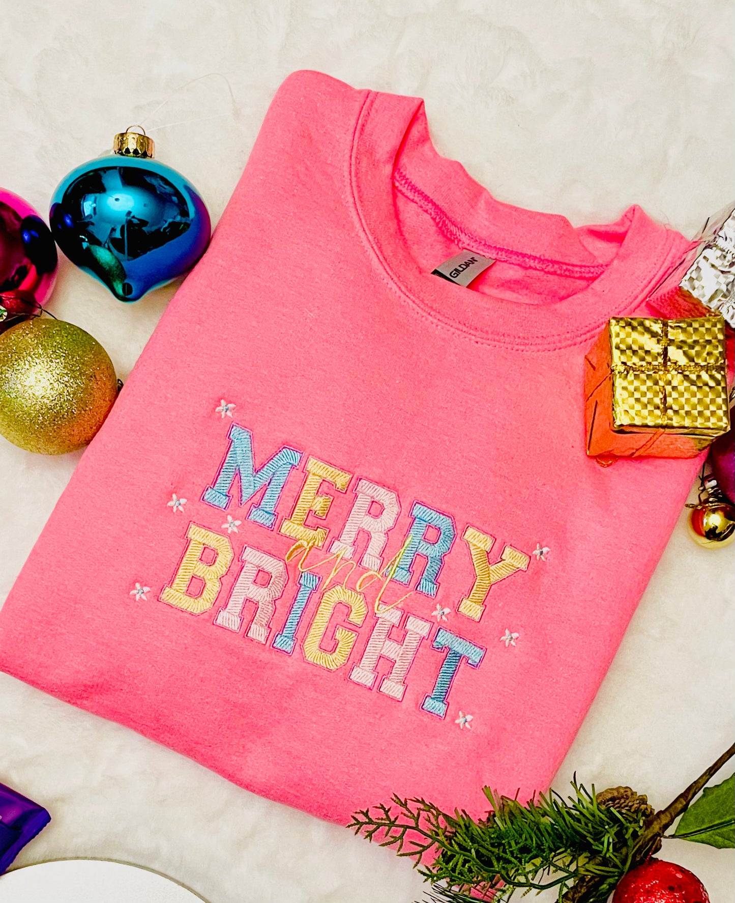 Merry and Bright Crew Neck Sweatshirt