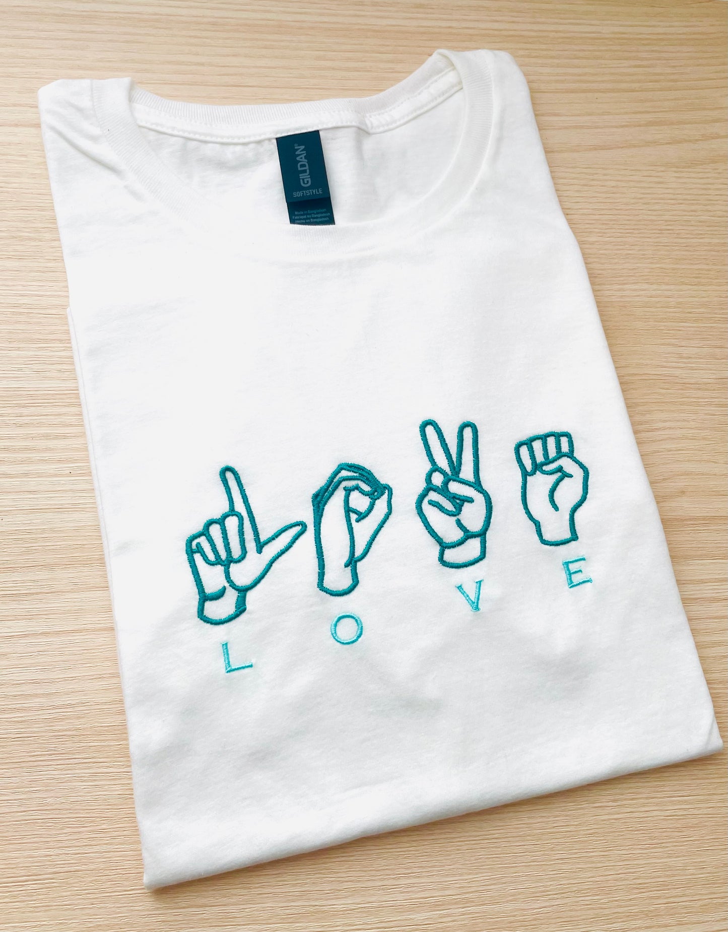 LOVE ASL Embroidered TShirt