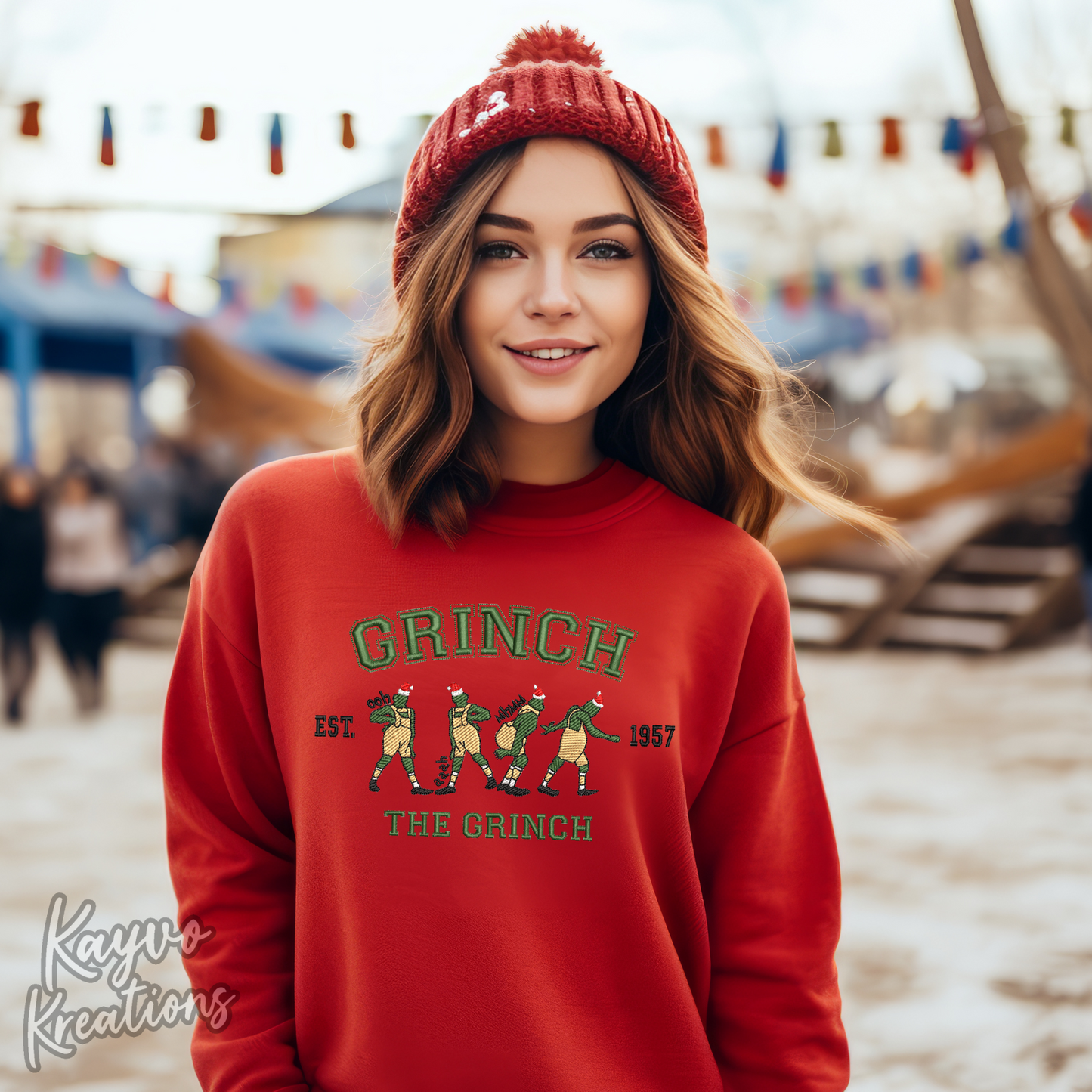 I’m Not Going Grinch Embroidered Sweatshirt