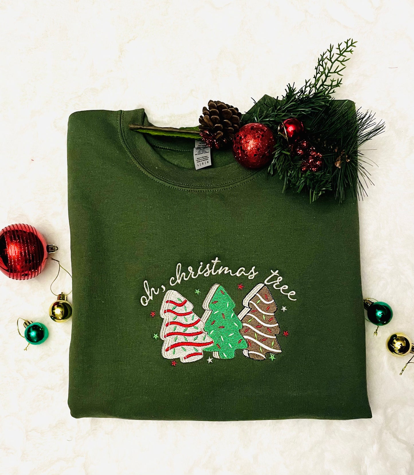 Oh ￼Christmas Tree Embroidered Sweatshirt