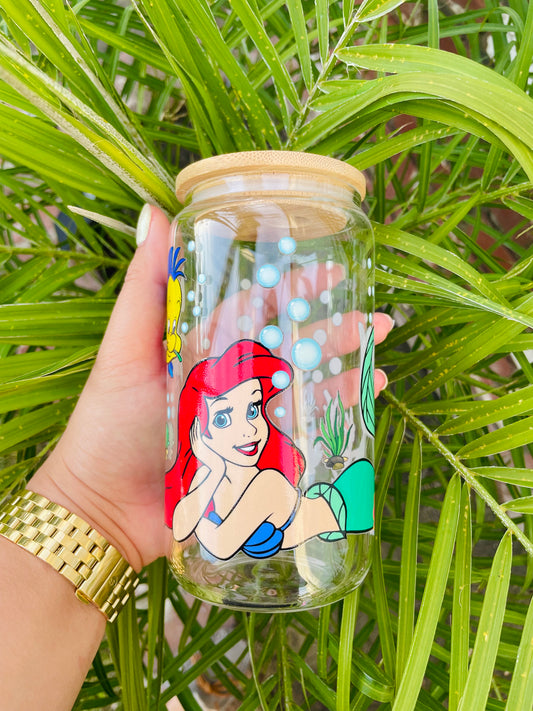 Ariel Mermaid Glass Cup