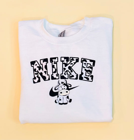 Embroidered Swoosh Cow Sweatshirt