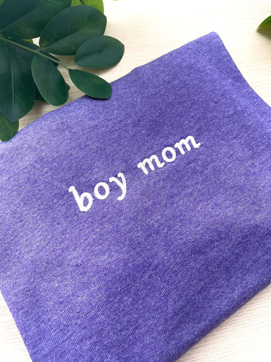 Boy Mom Embroidered TShirt