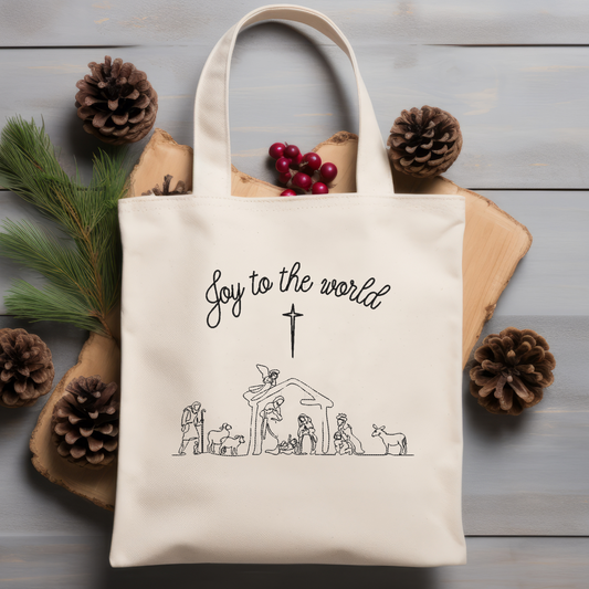 Joy To The World Nativity Tote Bag