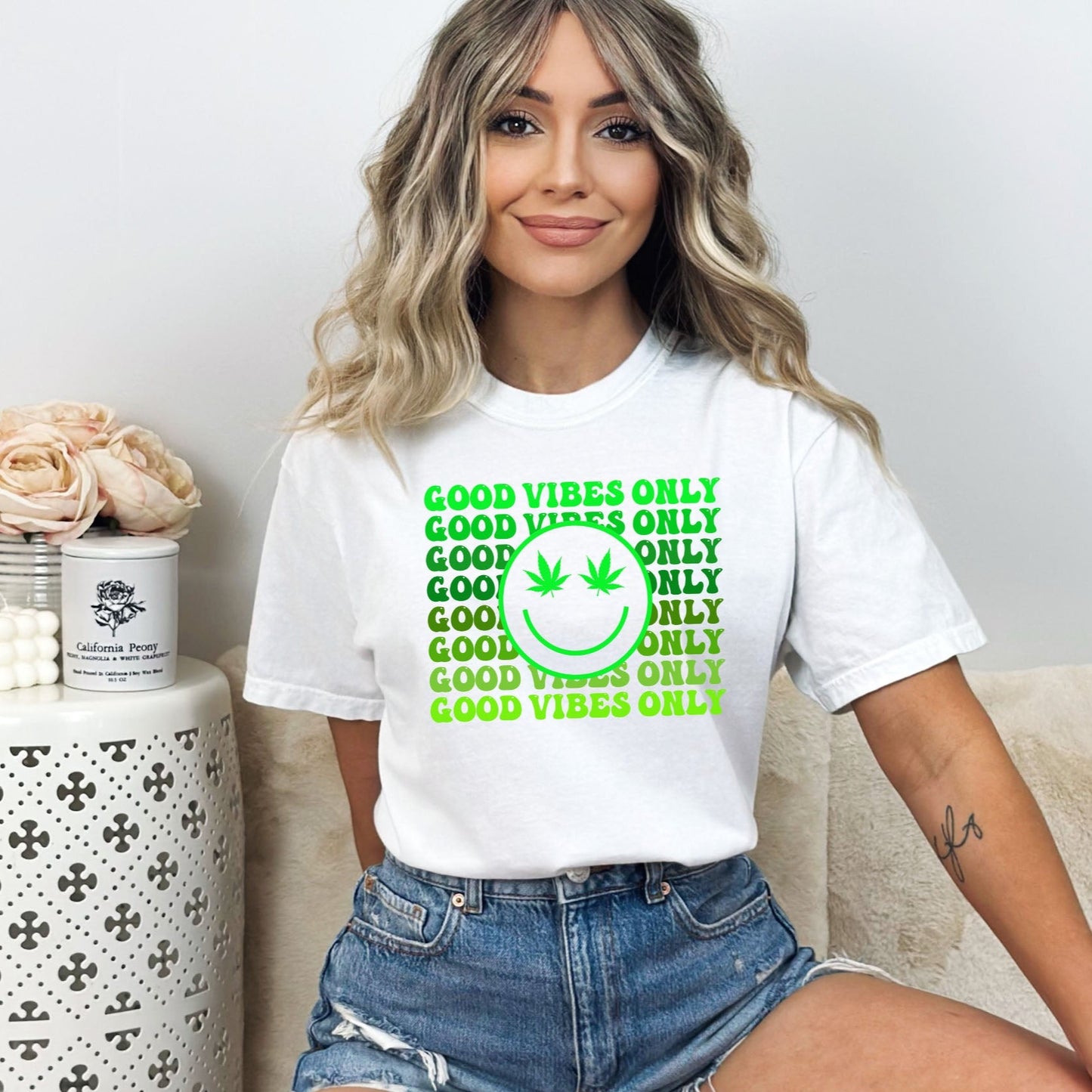 420 Good Vibes Smiley TShirt